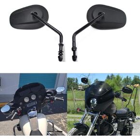 8mm Motorcycle Teardrop Rear Rearview Side Mirrors for Sportster Cruiser Chopper Harley Glide Electra Glide Dyna Softail Davidson XL 883 1200
