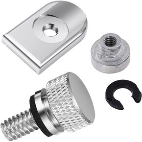 Amazicha Black Aluminum Fender Rear Seat Bolt Nut Tab Mount Knob Cover 1/4"-20 Thread Seat Screws Kit Compatible for Harley Davidson Touring Softail Dyna Sportster 1996-2024