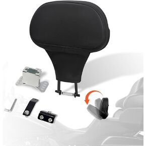 FOVPLUE Adjustable Rider Backrest, Detachable Plug-in Driver Backrest Pad w/Mounting Kit for Harley Touring 2009-2024,CVO Road Glide Street Glide Tri Glide FLHTK/L Electra Glide Road King,BLACK