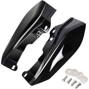 PBYMT Gloss Vivid Black Mid Frame Air Heat Deflectors Compatible for Harley Touring Street Glide Electra Glide Road King 2009-Later Models Without Cool Flow Fan