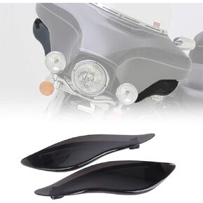 KIWI MASTER New Adjustable Air Deflectors Side Wings Windshield Fairing Side Cover Shield Compatible for 2014-2024 Harley Touring Electra/Street/Tri Glide CVO,Dark Smoke