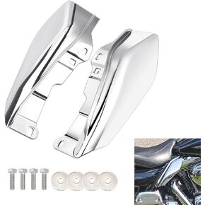 Amazicha Chrome Mid Frame Air Deflector Compatible for Harley Davidson Touring Electra Glide/Street Glide/Road Glide/Tri Glide/Road King 2009-2024 Models Without Cool Flow Fan