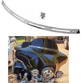 Areyourshop Slotted Batwing Windshield Trim For Harley Touring Electra Street Tri Glide 1996-2013 Chrome