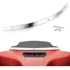 Amazicha Polished Windshield Trim Chrome Windscreen Trim Compatible for 14-23 Harley Davidson Touring Street Glide Electra Glide Ultra Limited Tri Glide 2014-2024