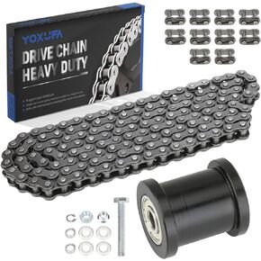YOXUFA #35 Roller Chain 140 Links +Mini Bike Chain Tensioner for Coleman CT100U CC100X Baja Doodle Bug DB30 Predator 212cc 79cc 100cc Motovox MBX10 MBX11 Mega Moto MM-B80 105cc Mini Bike Go Kart Parts