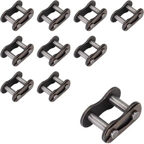 10 PCS #40 Chain Master Link Roller, Steel Alloy Heavy Duty Roller Chain Connector Links for Bike Bicycle Mini Karting Pit ATV Scooter (Black)