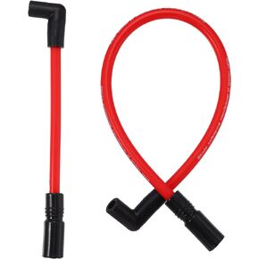 Motoforti 2 Pcs 10.4mm 10mm Spark Plug Wire Kit for Harley Davidson Big Twin FXD Dyna 2000-2017 for Harley-Davidson Softail 1999-2017 Spark Plug Wires Motorcycle DYNA-409BL Blue Silicone