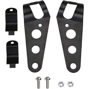 OSAN Universal 35mm-43mm Motorcycle Headlight Mount Brackets Fork Ear for Chopper Cafe Racer - Black