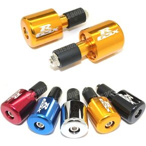 [GT-Speed] Compatible/Replacement for Silver GSXR Logo CNC Bar Ends, Suzuki GSXR 600/750/1000/1100 (Read Product Description for Model & Year Specification)