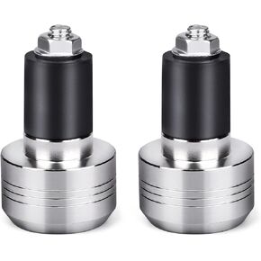 2Pcs Motorcycle Handlebar Ends - 22mm (7/8") Handle Bar Slider Caps Weight Plugs, Aluminum Bar End Cap Plugs, Handle Bar End Plugs Caps Replacement, Universal Fit for Most Motorbike, Black