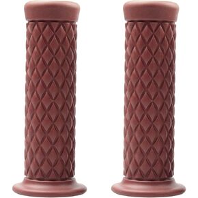 Motorcycle Hand Grips, Non Slip Rubber Bar for 7/8" 22mm/24mm Handles, Vintage Motorbike Thruster Grip, Handlebar for Hand Comfort, Universal for Motocross Scooter Dirt Bike, Open End (Black)
