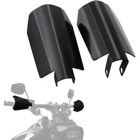 StarknightMT Motorcycle Handguards Black Coffin Cut Stainless Steel Hand Guards Compatible With Dyna 06 Older Baggers and FXR's with Upgraded Controls For Cable Clutch (Small)