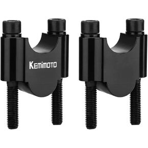 KEMIMOTO 1 1/8 Inch Motorcycle Handlebar Risers, Aluminum Alloy Motorcycle Risers, Compatible with Sportster Softail Dyna V-Star Shadow, Universal Motorcycle Accessories, Silver