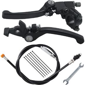 Stylemafia Folding Clutch Brake Lever with Clutch Cable Compatible with Apollo RFZ TaoTao SSR 110 125 Thumpstar 50cc 150cc 7/8 Handble Bar Xmotos Apollo 125 Pit Dirt Bike（red）