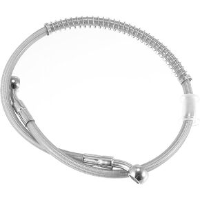 Motoforti 23.62" Length 10mm ID Motorcycle Hydraulic Brake Line Oil Hose Pipe Stainless Steel Braided Cable for ATV Motocross Sport Bikes Street Bikes Black