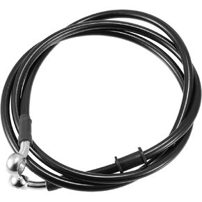 X AUTOHAUX 55.12" Length 10mm ID Motorcycle Hydraulic Brake Line Oil Hose Pipe Stainless Steel Braided Cable for ATV Motocross Sport Bikes Black