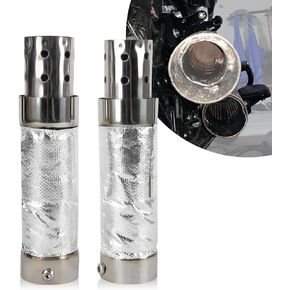 PSLER Motorcycle Exhaust Quiet Baffle Noise Eliminator Universal for Shortshots Staggered and Sideshots 2 Inch Exhaust Systems 1 Pair