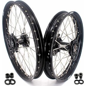 جنوط عجلات إندورو KKE 21-18 لسوزوكي DRZ400 DRZ400E DRZ400S DRZ400SM 2000-2023 محاور CNC سوداء