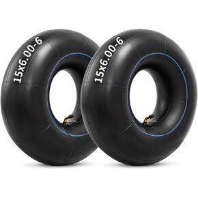 Heavy Duty 15x6.00-6 Thick Butyl Inner Tubes with TR-87 Bent Valve Stem, Premium Replacement 6.00/6.50-6 Lawn Mower Tire Tubes Fit for Snow Blowers, Go Karts, Golf Carts, Wheelbarrows and More 2 Pcs