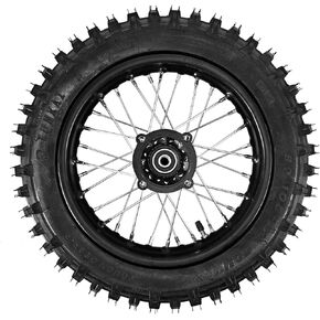 80/100-12 Rear Tire Disc Brake Wheel Rim With 12mm Bearing Set for Pit Pro Dirt Bike (80/100-12(12mm bearing))