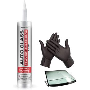 Polyurethane Windshield Adhesive with Fast Curing Formula - High Bond Strength Window Sealant Compound - Easy to Apply Automotive Glass Glue - Windshield Sealant Black - Vehicle & RV Polyurethane Glue