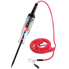 Test Light Automotive 5-90V Digital LED Circuit Tester with Voltage Display, Auto Bidirectional Voltage Tester, Electric Test Pen with Extended Spring Wire & Probe for Car RV Fuse Checker