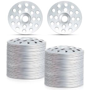 1 Inch Zinc Plated Plaster Washers Metal Washers for Screws Profile Washer Flat Plaster Ceiling Washers Plaster Repair Rings Plaster Buttons for Wall Ceiling Drywall Hole Fixing (200)