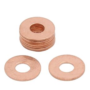 X AUTOHAUX M17 x 25mm x 1mm Copper Crush Washers Flat Car Sealing Gaskets Plate Rings 10pcs