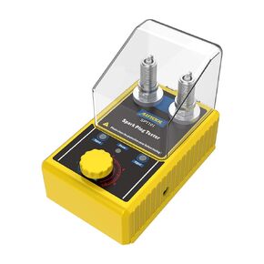AUTOOL Car Spark Plug Tester,Automotive Engine Ignition Plug Analyzer 110V with Protective Cover Spark Plug 0 to 6000rpm with Double Hole 12MM Spark Plug Socket