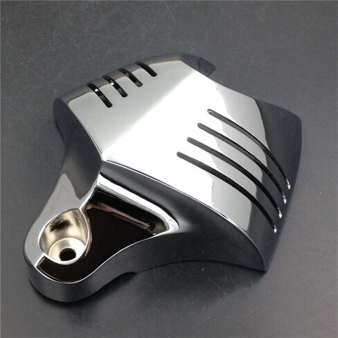 HTTMT MT246-008-A- غطاء قرن رأس النسر الكروم متوافق مع 1992 وما فوق Harley-Davidson مع حامل جانبي "جرس البقر" وجميع قضبان V مع ضوء LED أحمر in Saudi Arabia