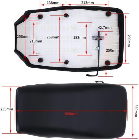 OUMURS NEW Complete ATV Seat Waterproof Synthetic Leather Compatible with Honda Foreman 400 TRX 400 TRX400FW 4x4 1995-2004 Replace Part Number: 77100-HM7-A10ZB in Kuwait