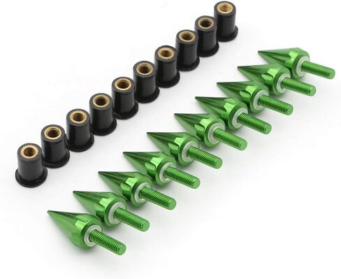 Motorcycle Black Spike Windshield Bolts Screw Nuts Fit For Honda CBR 600rr 1000rr for Suzuki GSXR 600 750 1000 for Yamaha R1 R6 R6s for Kawasaki ZX6R ZX9R ZX10R ZX12 (Black) in Kuwait
