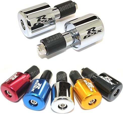 [GT-Speed] Compatible/Replacement for Silver GSXR Logo CNC Bar Ends, Suzuki GSXR 600/750/1000/1100 (Read Product Description for Model & Year Specification) in Saudi Arabia