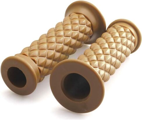 Motorcycle Vintage Non Slip Handlebar Grips 7/8" 22mm 1" 24mm Rubber Handle Grips, Open End (Black) in Saudi Arabia