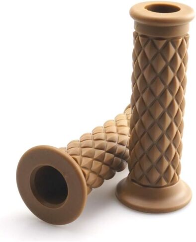 Motorcycle Vintage Non Slip Handlebar Grips 7/8" 22mm 1" 24mm Rubber Handle Grips, Open End (Black) in Saudi Arabia