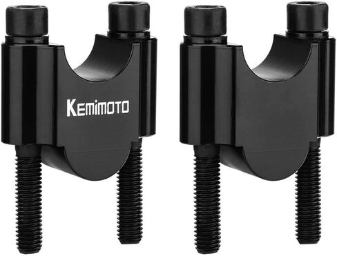 رافعات مقود الدراجة النارية KEMIMOTO مقاس 1 1/8 بوصة، رافعات الدراجات النارية من سبائك الألومنيوم، متوافقة مع Sportster Softail Dyna V-Star Shadow، ملحقات الدراجات النارية العالمية، فضي in Saudi Arabia