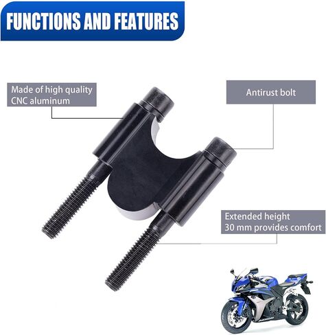 7/8" Handlebar Risers 30mm Height for Honda Kawasaki Suzuki ATV Dirt Bike Yamaha MT-09 MT-07 in Kuwait