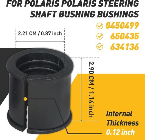 جلبة عمود التوجيه لبولاريس - قطعة بديلة 0450499 - متوافقة مع Outlaw 50 90 110، Predator 50 90، Scrambler 50 90، Sportsman 110 90 - تتضمن قطعتين من أكمام عمود التوجيه in Kuwait