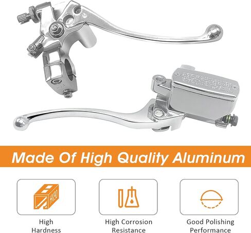 JAVIK رافعة قابض أسطوانة الفرامل الرئيسية اليسرى واليمنى لهوندا VT600 VT750 VT1100 VT1300 VTX1300 VF750 (كروم) in Saudi Arabia
