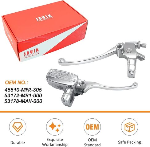 JAVIK رافعة قابض أسطوانة الفرامل الرئيسية اليسرى واليمنى لهوندا VT600 VT750 VT1100 VT1300 VTX1300 VF750 (كروم) in Saudi Arabia