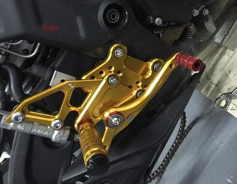 CNC YZF R3 R25 Motorcycle Adjustable Rearsets Foot Pegs Rear Set Footpeg Brake Shift Pedal Compatible with YZF R25 R3 2014-2021, MT-25 MT-03 MT25 MT03 2015-2021 Black in Saudi Arabia
