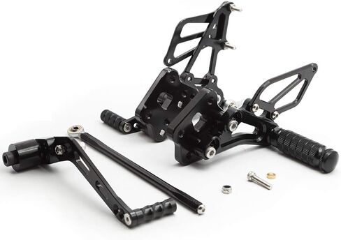 CNC GSXR600 06-10 دراجة نارية Rearset القدم أوتاد الخلفية مجموعة مساند القدم لوحات القدم قابلة للتعديل بالكامل متوافقة مع GS-X-R GSXR 600 750 GSXR600 GSXR750 GSX-R600 GSX-R750 2006-2010 أسود in Saudi Arabia