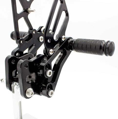 CNC GSXR600 06-10 دراجة نارية Rearset القدم أوتاد الخلفية مجموعة مساند القدم لوحات القدم قابلة للتعديل بالكامل متوافقة مع GS-X-R GSXR 600 750 GSXR600 GSXR750 GSX-R600 GSX-R750 2006-2010 أسود in Saudi Arabia