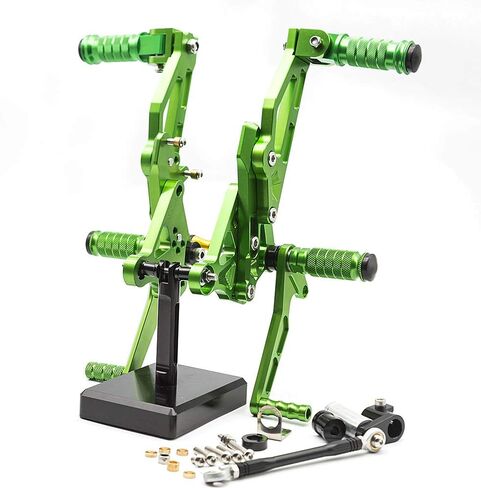 FXCNC CNC Grom Billet دراجة نارية مجموعة أوتاد القدم الخلفية مجموعة مساند للقدمين قابلة للتعديل بالكامل متوافقة مع GROM MSX125 2012 2013 2014 2015 2016 أسود in Kuwait