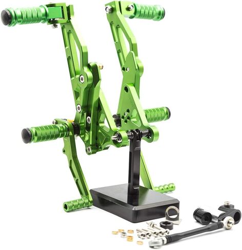 FXCNC CNC Grom Billet دراجة نارية مجموعة أوتاد القدم الخلفية مجموعة مساند للقدمين قابلة للتعديل بالكامل متوافقة مع GROM MSX125 2012 2013 2014 2015 2016 أسود in Kuwait