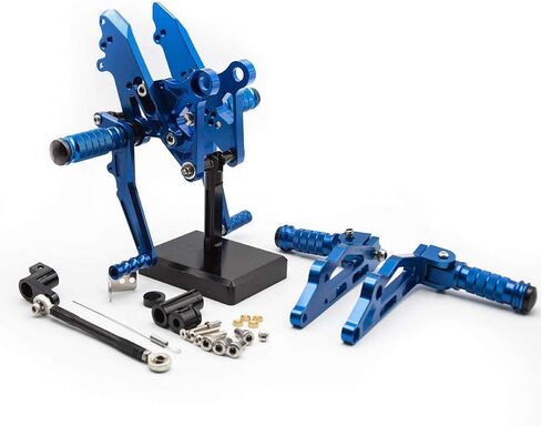 FXCNC CNC Grom Billet دراجة نارية مجموعة أوتاد القدم الخلفية مجموعة مساند للقدمين قابلة للتعديل بالكامل متوافقة مع GROM MSX125 2012 2013 2014 2015 2016 أسود in Kuwait