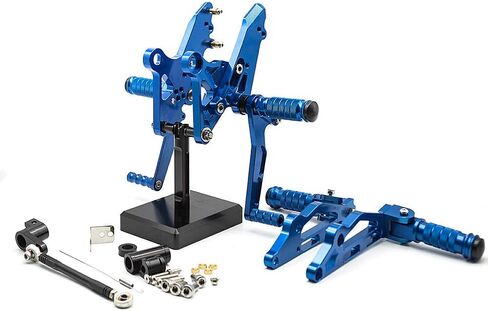 FXCNC CNC Grom Billet دراجة نارية مجموعة أوتاد القدم الخلفية مجموعة مساند للقدمين قابلة للتعديل بالكامل متوافقة مع GROM MSX125 2012 2013 2014 2015 2016 أسود in Kuwait