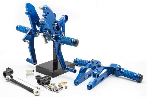 FXCNC CNC Grom Billet دراجة نارية مجموعة أوتاد القدم الخلفية مجموعة مساند للقدمين قابلة للتعديل بالكامل متوافقة مع GROM MSX125 2012 2013 2014 2015 2016 أسود in Kuwait