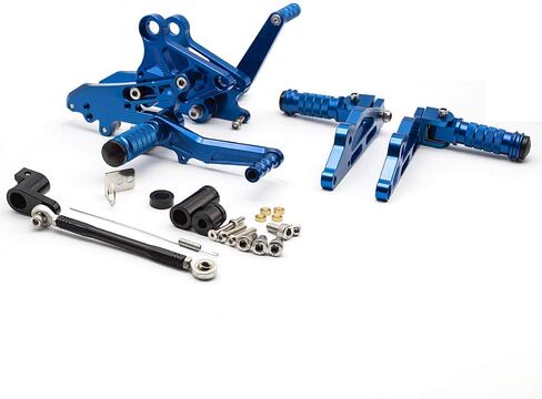 FXCNC CNC Grom Billet دراجة نارية مجموعة أوتاد القدم الخلفية مجموعة مساند للقدمين قابلة للتعديل بالكامل متوافقة مع GROM MSX125 2012 2013 2014 2015 2016 أسود in Kuwait