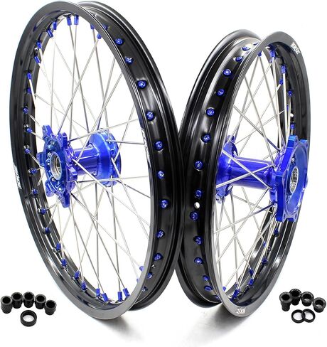 إطارات عجلات الدراجة الترابية للدراجة النارية إندورو 21/18 متوافقة مع YAMAHA YZ125 YZ250 YZ250F YZ450F الحلمة الزرقاء in Kuwait